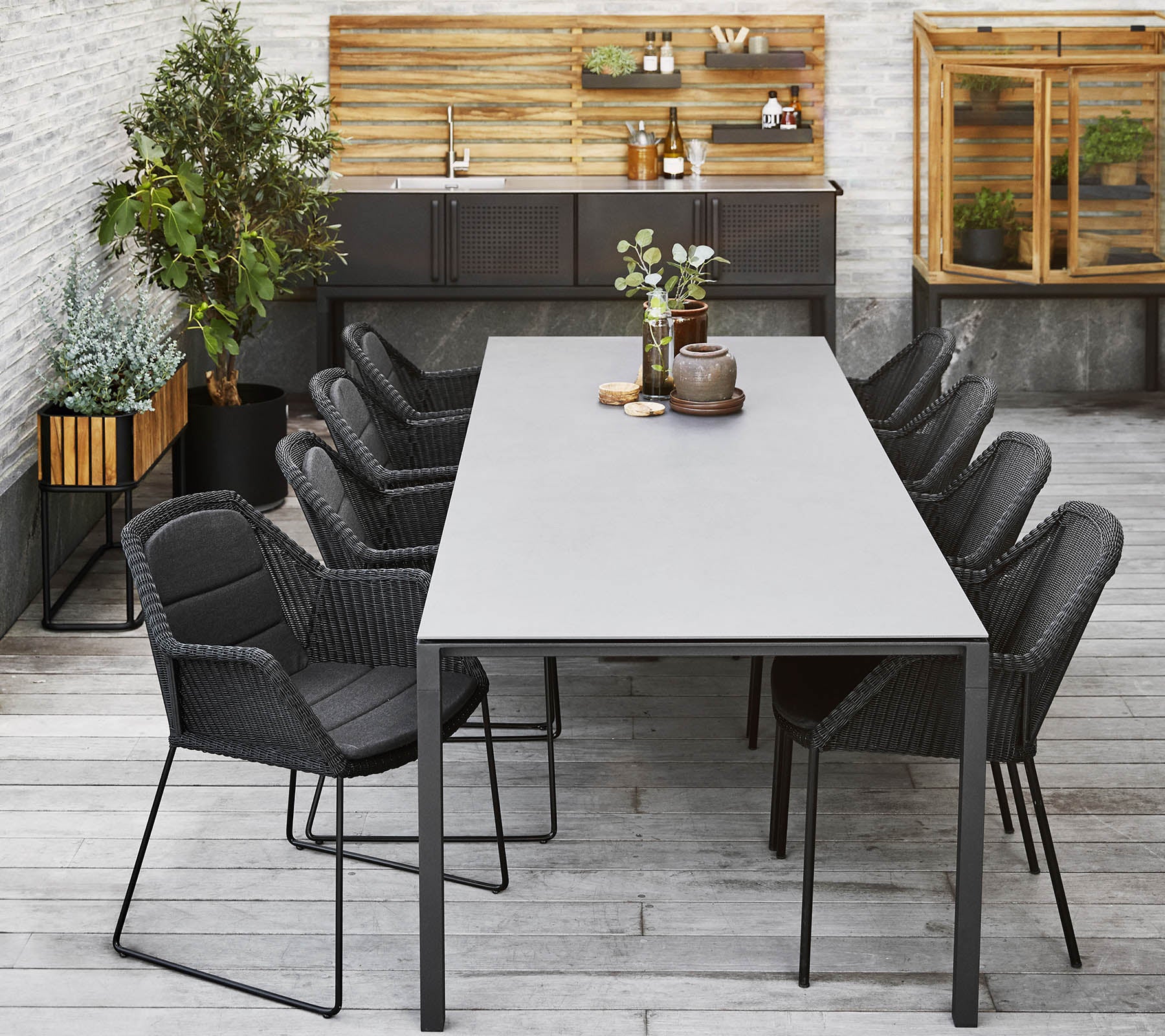 Tisch Pure inkl. 6er-Stuhlset Breeze