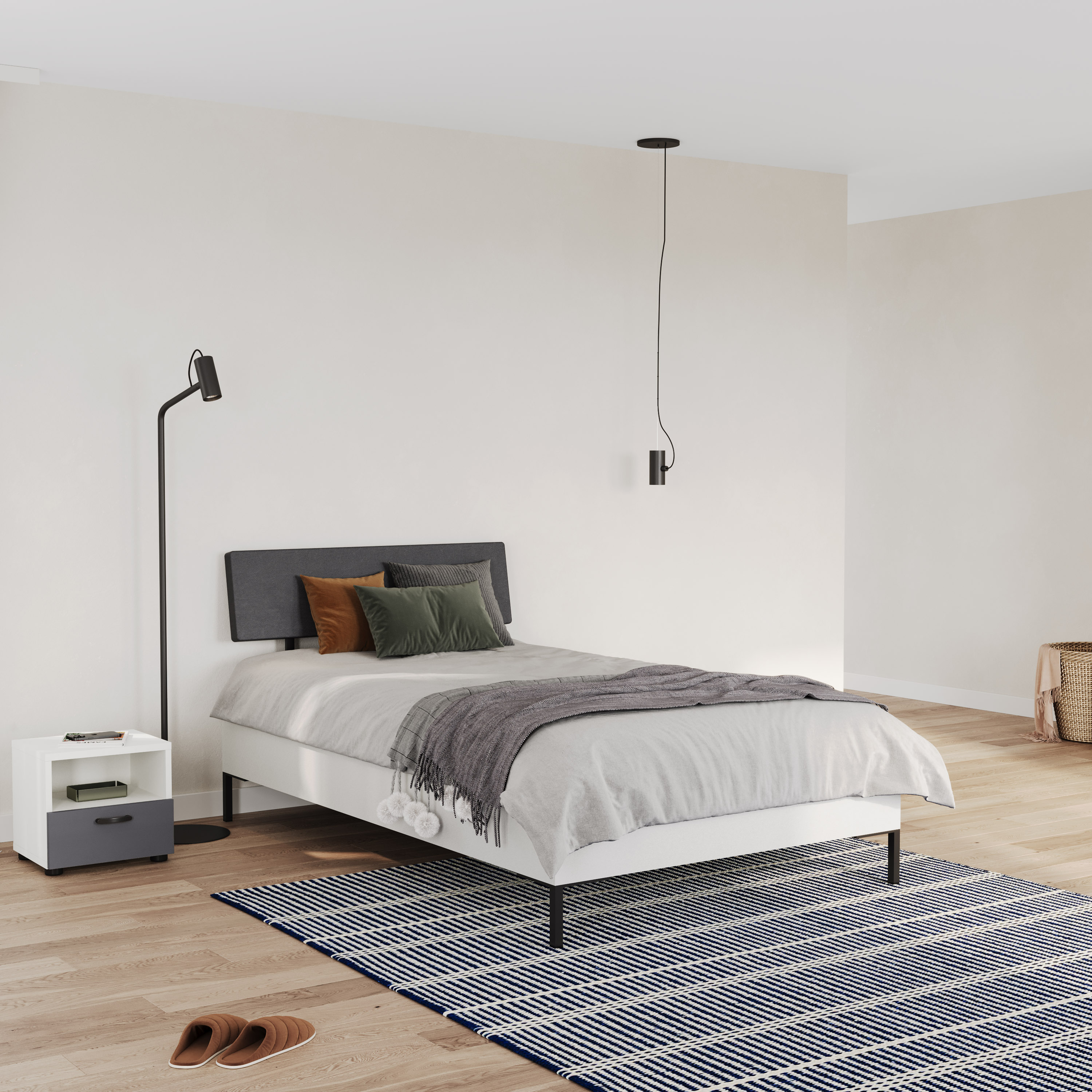 Bett Runner mit Polsterkopfteil